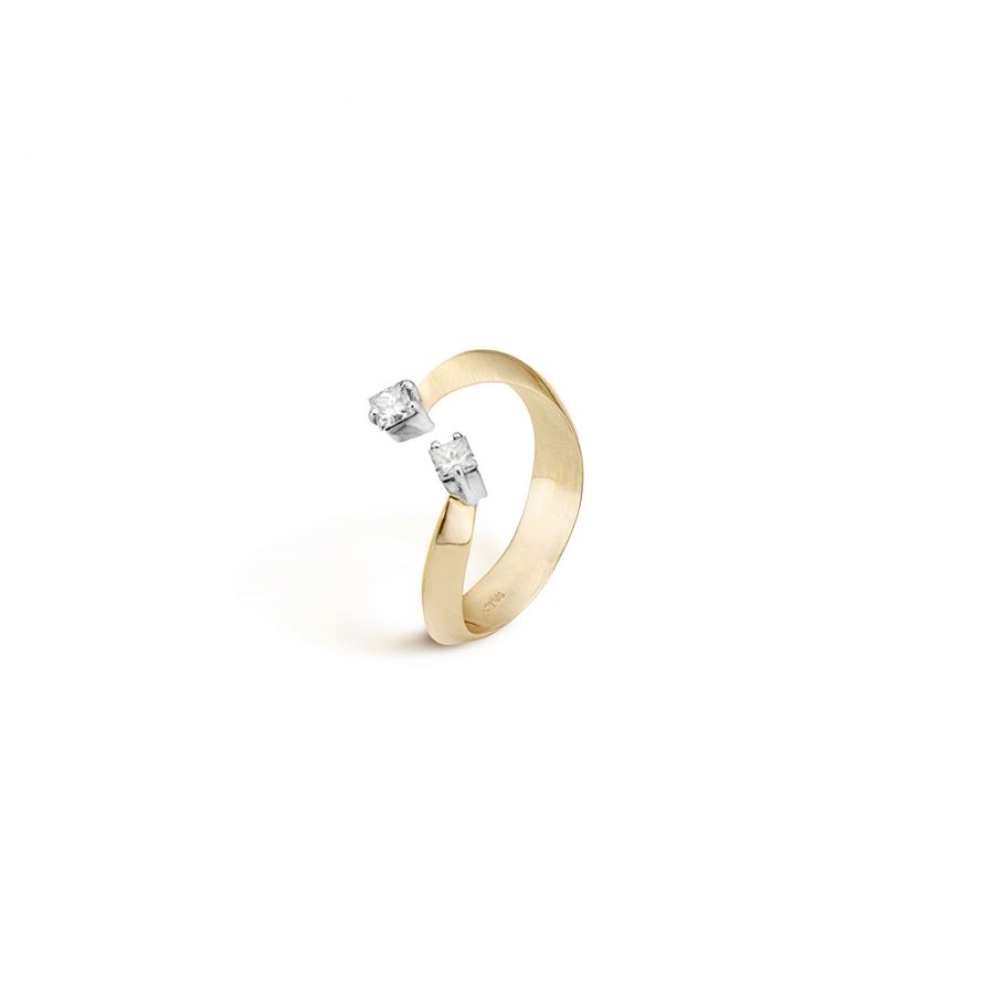 Anello 'Solis' due elementi con princess SOLIS | AN2 2PRNCSAU18G CT.0,24